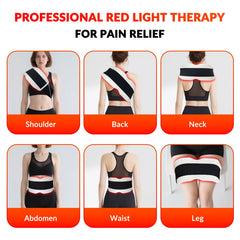 ZJZK Red Light Therapy Belt for Body Pain Relief, Silicone Red Light Panel with 660nm 850nm 940nm for Joint, Muscle, Waist, and Back, Deep Therapy Pad for Home Use, Perfect Gift for Parents, Family, Friends, and Partners