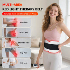 ZJZK Red Light Therapy Belt for Body Pain Relief, Silicone Red Light Panel with 660nm 850nm 940nm for Joint, Muscle, Waist, and Back, Deep Therapy Pad for Home Use, Perfect Gift for Parents, Family, Friends, and Partners